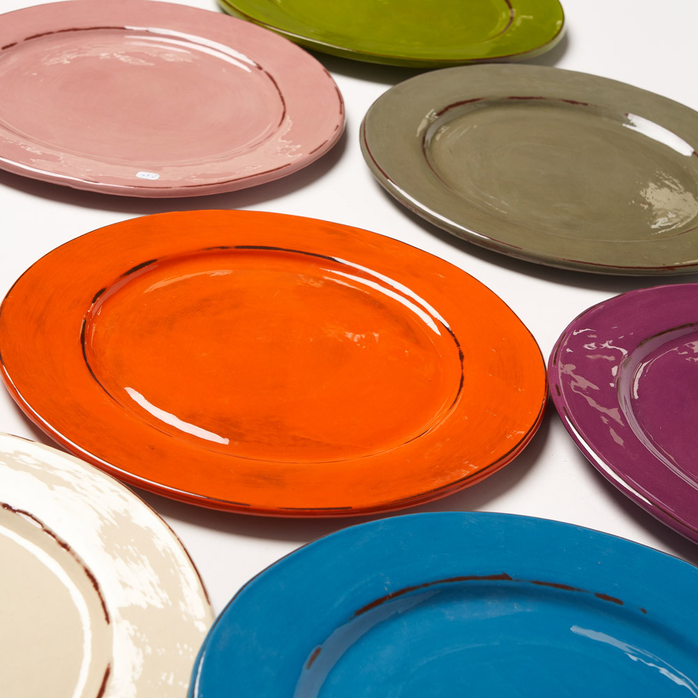 Assiette Plate GM Gris Argile Et Couleurs Galerie Argilla