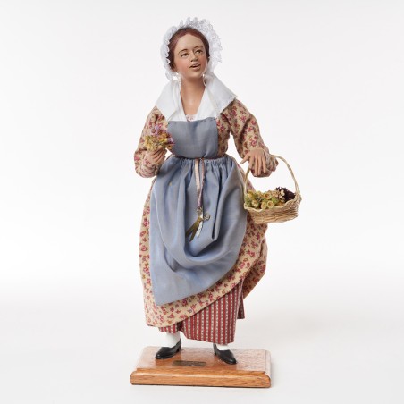 Jeune fille fleurs - Santons Lise Berger