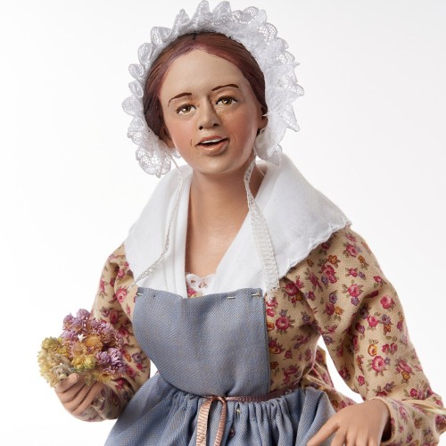 Détail Jeune fille fleurs - Santons Lise Berger