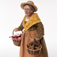 Santon femme légumes champignons - Santons Lise Berger 2