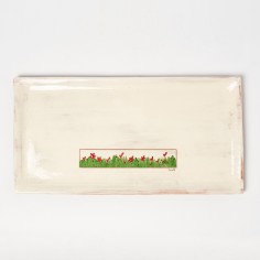 Plat rectangle prairie blanc - Atelier Meva