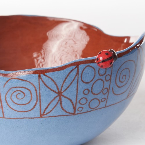 Détail Bol gm bleu coccinelle - Atelier de Vero