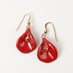 Boucles d'oreilles arum rouge - Art Terra