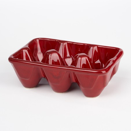 Boîte à oeufs rouge - Poterie Massuco