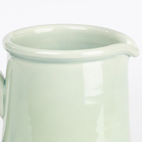 Détail Pichet droit vert d'eau - Poterie Massucco