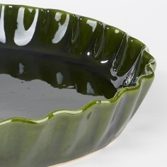 Plat tourte vert - Poterie Massucco 2