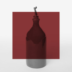 Huilier droit 1 litre rouge - Poterie Massucco