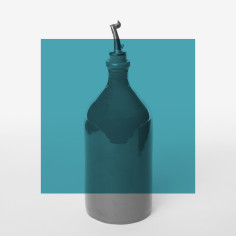 Huilier droit 1 litre turquoise - Poterie Massucco