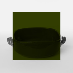 Plat à gratin mm vert - Poterie Massucco