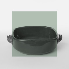 Plat à gratin mm vert d'eau - Poterie Massucco