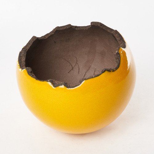 Pot sphère taille 3 uni jaune - Amandine Poulain
