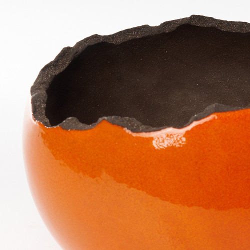 Détail Pot sphère taille 4 uni orange - Amandine Poulain
