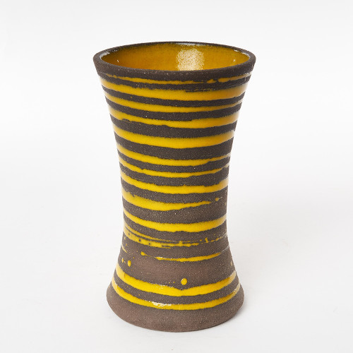Vase stri moyen jaune - Amandine Poulain