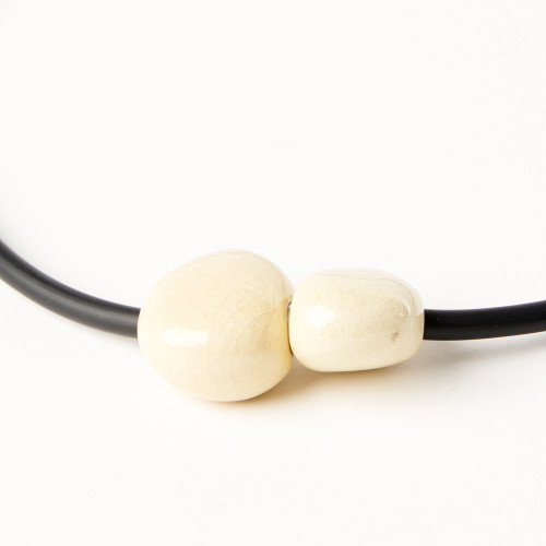 Détail Collier Aimante Blanc - Andréani Créations