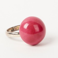 Bague boule mm rose - Andréani Créations