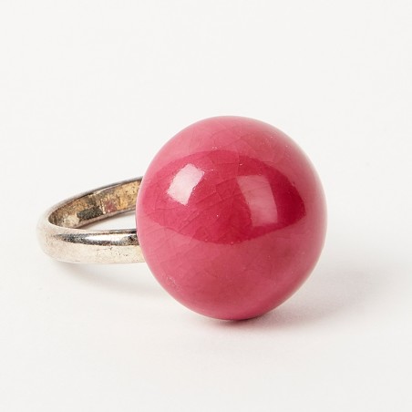 Bague boule mm rose - Andréani Créations