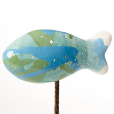Poisson socle bleu - Le Jardin de la Terre 2