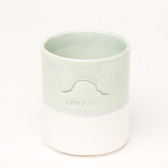 Tasse vert d'eau bicolore - Poterie Massucco