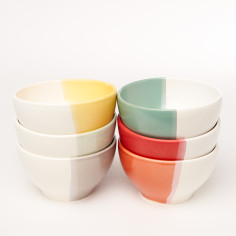 Bol vert d'eau bicolore brillant - Poterie Massucco 2