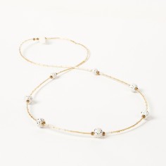 Sautoir blanc/or - Art Terra