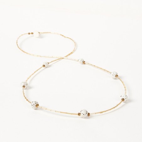 Sautoir blanc/or - Art Terra