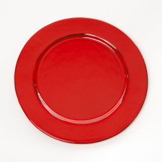 Assiette plate GM rouge- Argile et Couleurs