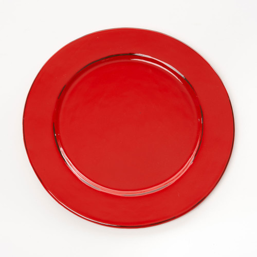 Assiette plate GM rouge- Argile et Couleurs