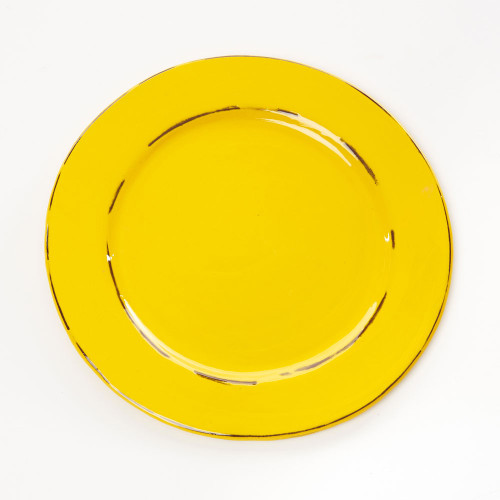 Assiette plate GM jaune- Argile et Couleurs