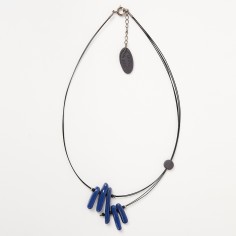 Collier baton bleu - Art Terra