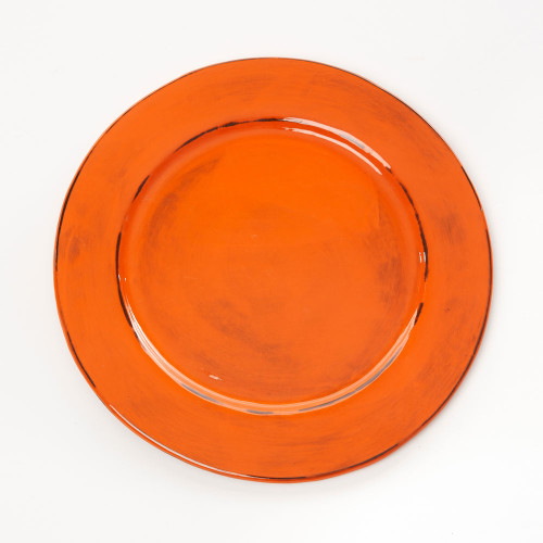 Assiette plate GM orange - Argile et Couleurs