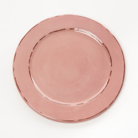 Assiette plate GM rose - Argile et Couleurs