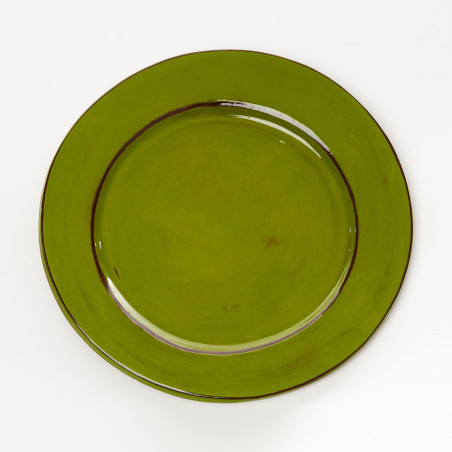 Assiette plate GM vert - Argile et Couleurs