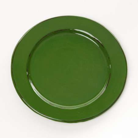 Assiette plate PM vert - Argile et Couleurs