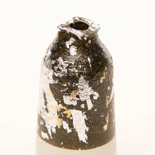 Détail Vase bougeoir pm bombé argent - Nathalie Pinto