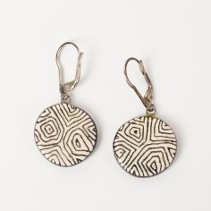 Boucles d'oreilles terre vernissée ronde - Art Terra