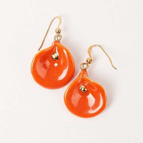 Boucles d'oreilles arum orange - Art Terra
