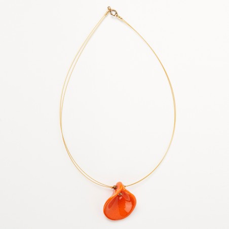 Collier arum orange - Art Terra