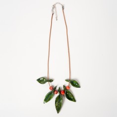 Collier feuilles multi vert pm - Ellen
