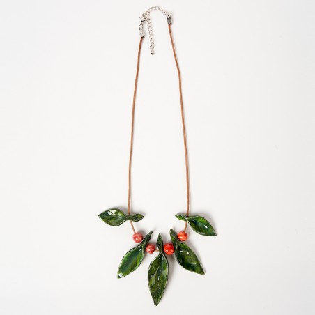 Collier feuilles multi vert pm - Ellen