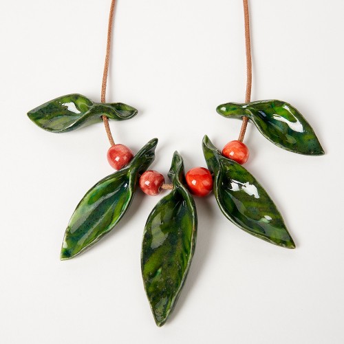 Détail Collier feuilles multi vert pm - Ellen