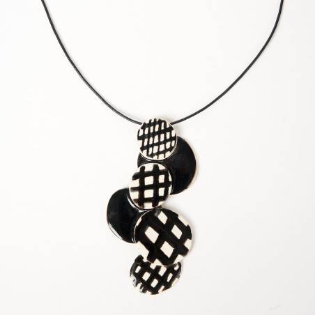 Collier noir et blanc gm - Ellen