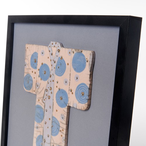 Détail Estampe kimono bleu - Françoise Barre