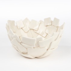 Saladier blanc décor carrés - Isave