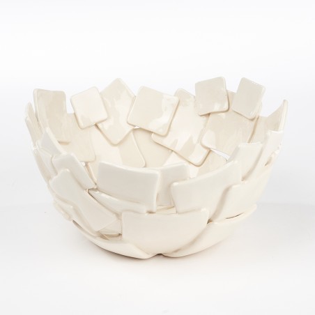 Saladier blanc décor carrés - Isave