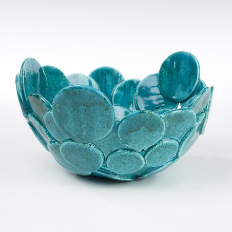 Saladier bleu décor bulles - Isave