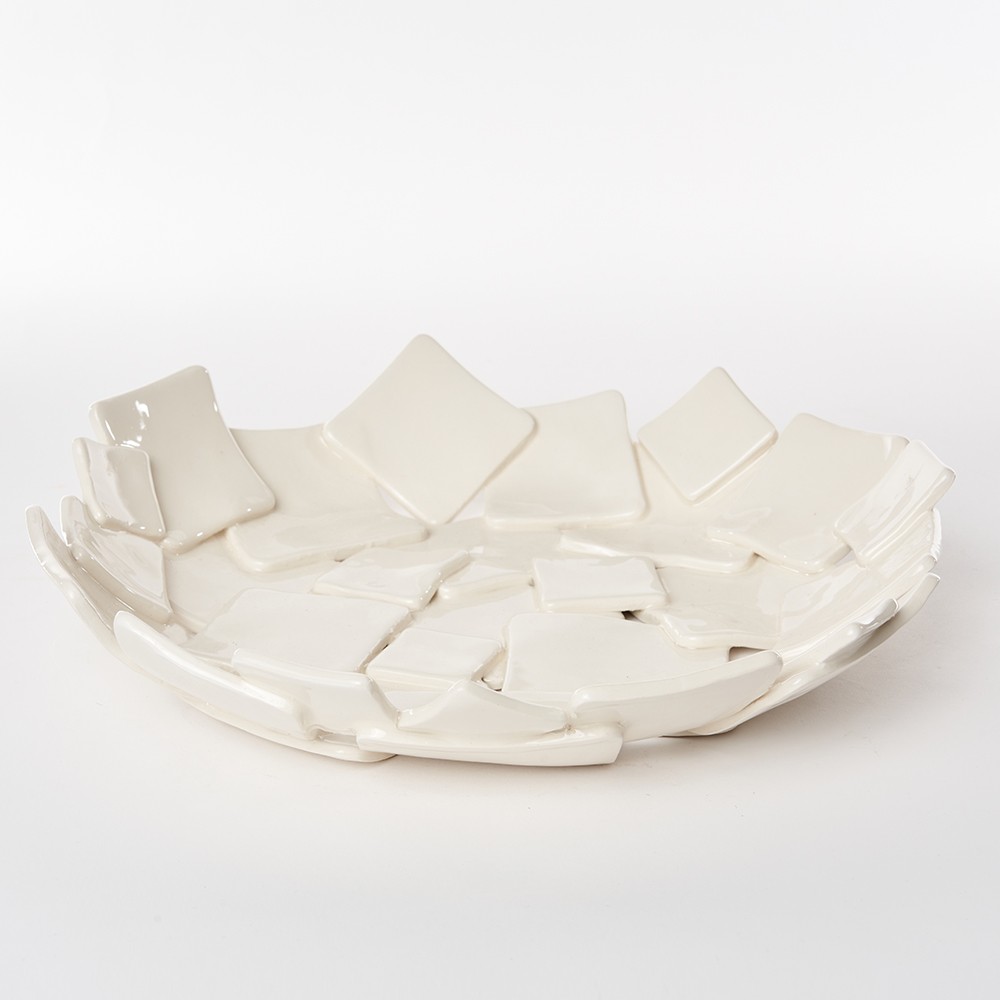 Coupe fruit blanche forme carré - Isave | Galerie Argilla