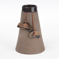 Vase éventails suspendu mm marron mat - Isave