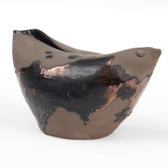 Poule marron mate avec décor - Isave