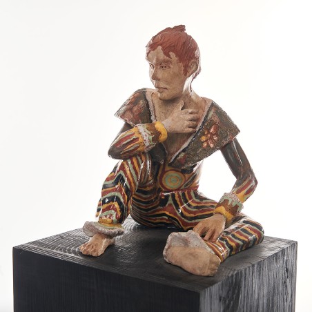 Détail La petite chérie sur socle bois noir - Marielleg